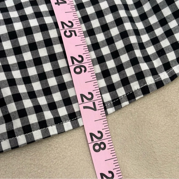 Lauren Ralph Lauren Plus Size 2X Black White Gingham Check Button Down Shirt Top - Picture 9 of 13